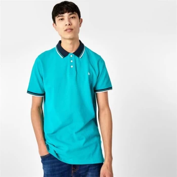 Jack Wills Wilmcote Tipped Polo - Light Teal