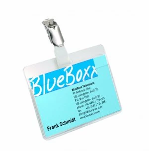 Durable Clip On Landscape Name Badge 60x90mm Pack of 25 8106