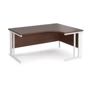 Office Desk Right Hand Corner Desk 1600mm Walnut Top With White Frame 1200mm Depth Maestro 25 MCM16ERWHW