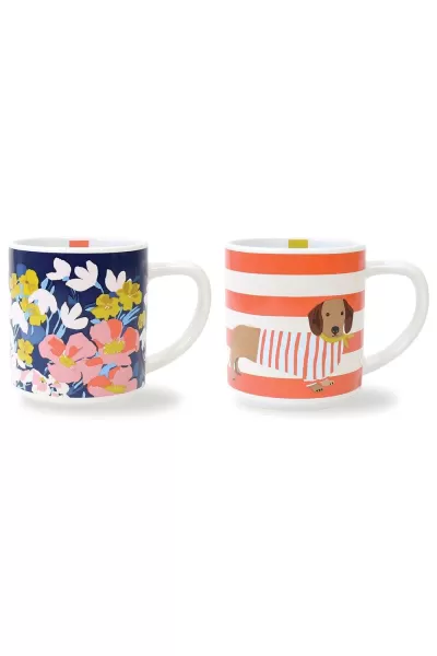 Set of 2 Joules Bright Side 2 Stackable Mugs