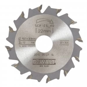 DEWALT Extreme Biscuit Jointer Saw Blade 102mm 12T 22mm