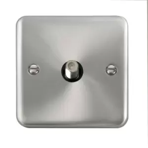 Click Scolmore Deco Plus Satin Chrome 1 Gang Satellite Outlet With Black - DPSC156BK