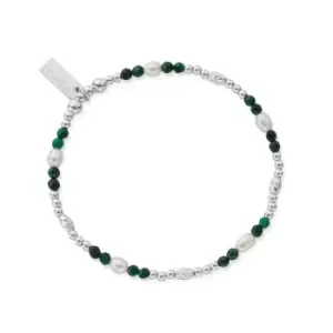 ChloBo Silver Pearl & Malachite Inner Wisdom Bracelet