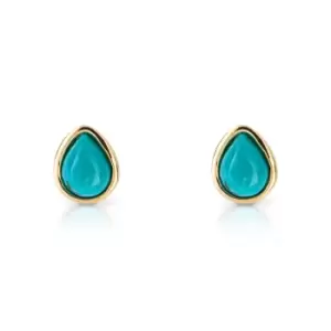 JG Signature Gold Plated December Birthstone Teardrop Stud Earrings