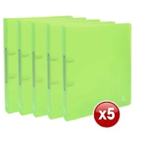 Exacompta Ring Binder Chromaline 54363E Polypropylene A4 30 mm 2 ring Green Pack of 15