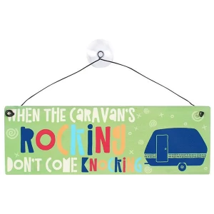 When The Caravans Knocking Window Sign