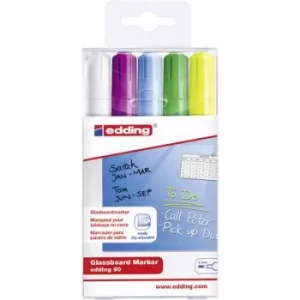 Edding edding 90 4-90-5-099 Glassboard marker Yellow, Light blue, Light green, Violet, White 2 mm, 3mm 5 pcs/pack