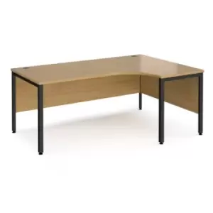 Office Desk Right Hand Corner Desk 1800mm Oak Top With Black Frame 1200mm Depth Maestro 25 MB18ERKO