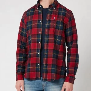 Barbour Tartan Mens 9 Tailored Shirt - Crimson - M