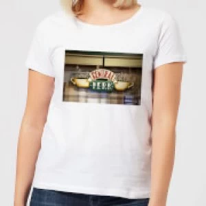 Friends Central Perk Coffee Sign Womens T-Shirt - White - M