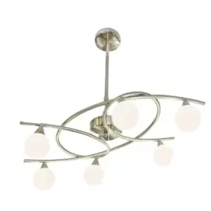 Cristal Lotto 6-Light Pendant Lamp Satin Nickel