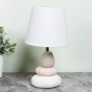 HESTIA? Pebble Lamp with White Shade 15cm