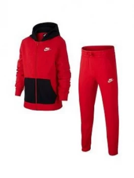 Nike Nsw Older Boys Core Tracksuit Jogger Set - Black/Red