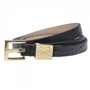 Biba Leather Skinny Belt - Black