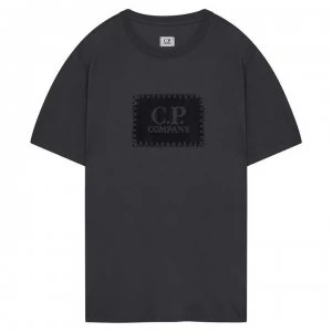 CP COMPANY 30/1 Block Logo T Shirt - Blk/Wht 999