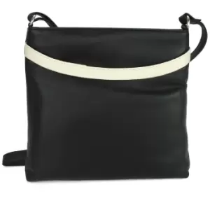 Womens/Ladies Aimee Colour Band Handbag (One size) (Black/White) - Eastern Counties Leather