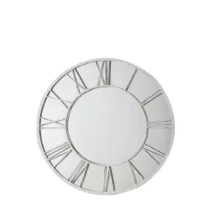 Laines Indoor Outdoor Round Mirror, Distressed White 85cm White