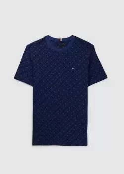 Tommy Hilfiger Mens AMD Imd Print T-Shirt In Carbon Navy Multi