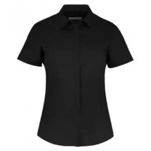 Kustom Kit Womens/Ladies Short Sleeve Tailored Poplin Shirt (6) (Black)