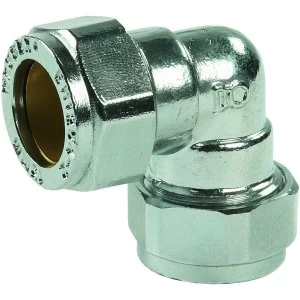 Wickes Chrome Plated Compression Elbow - 15mm