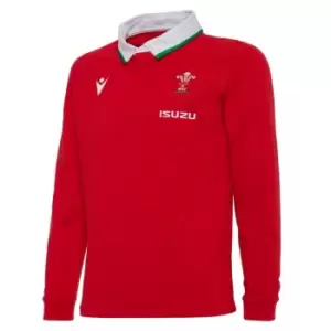 Macron Wales Classic Long Sleeve Home Shirt 2020 2021 Junior - Red