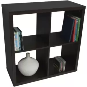 CUBE - 4 Cubby Square Display Shelves / Vinyl LP Record Storage - Dark Oak - Dark Oak