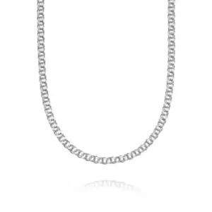 Double Curb Chain Sterling Silver Necklace RN03_SLV