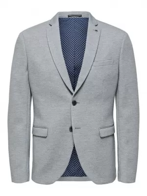 Selected Homme Slim Hiken Blazer - Grey, Size 56=Uk46, Men