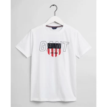 Gant Sport Shield T Shirt - White