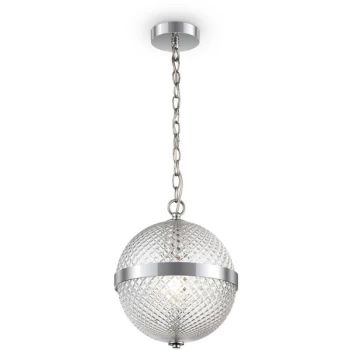 Maytoni Lighting - Maytoni Classic - Yonkers Classic Yonkers Chrome Pendant Ceiling Light Glass Shade