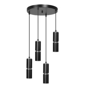 Modesto Black Cluster Pendant Ceiling Light 4x GU10