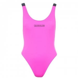 Calvin Klein Intense Power Scoop Neck Swimsuit - Pink TZ7