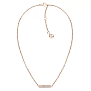 Tommy Hilfiger Rose Gold Plated Crystal Bar Necklace 2780194