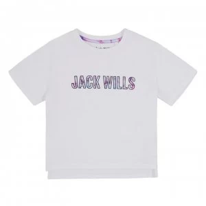 Jack Wills Girls Block Logo T-Shirt - Bright White