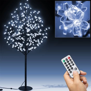 LED Cherry Blossom Tree Remote Control 8 Modes Timer Outside Inside M3 220cm - 220 LEDs - Blue