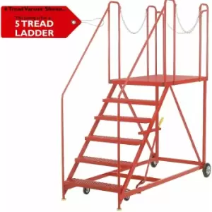 Loops - 5 Tread Wide Truck Dock Loading Stairs Non Slip Platform Vehicle Step Ladder