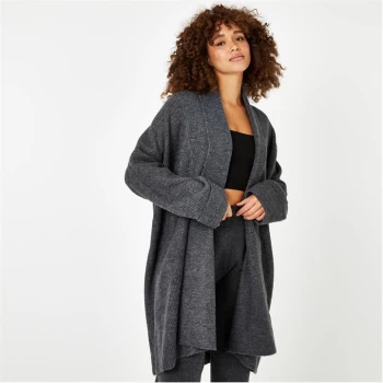 Jack Wills Longline Lounge Knitted Cardigan - Charcoal