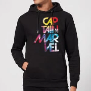 Captain Marvel Galactic Text Hoodie - Black - S