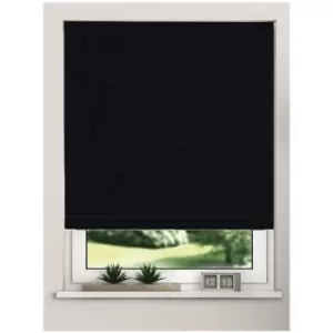 Newedgeblinds - Thermal Blackout Roller Blinds (165cm Drop) Trimmable (Black, 150cm (59.05'))