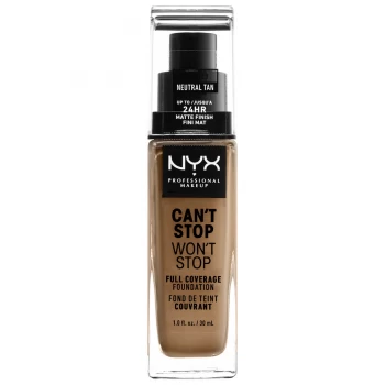 NYX Professional Makeup Can't Stop Won't Stop 24 Hour Foundation (Various Shades) - 20 Neutral Tan