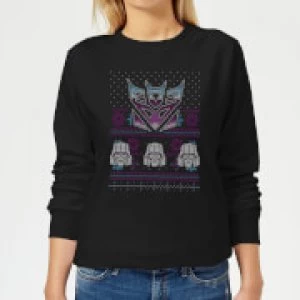 Decepticons Classic Ugly Knit Womens Christmas Sweatshirt - Black - 5XL