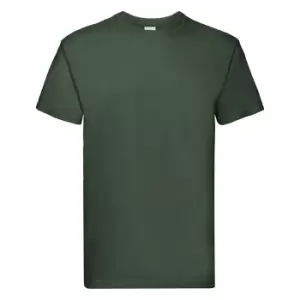 Fruit Of The Loom Mens Super Premium Short Sleeve Crew Neck T-Shirt (2XL) (Bottle Green)