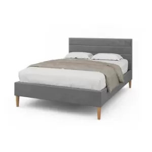 Crazy Price Beds Oscott Grey Velvet Double Bed Frame