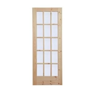 Fully glazed 15 Lite Knotty pine Internal Door H1981mm W686mm