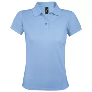 SOLs Womens/Ladies Prime Pique Polo Shirt (XXL) (Sky Blue)