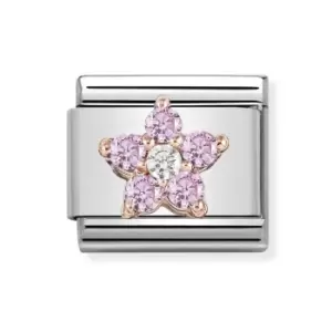 Nomination Classic Rose Gold Pink Flower Charm