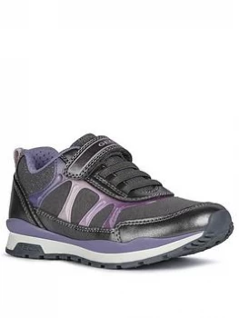 Geox Girls Pavel Strap Trainer - Grey Purple