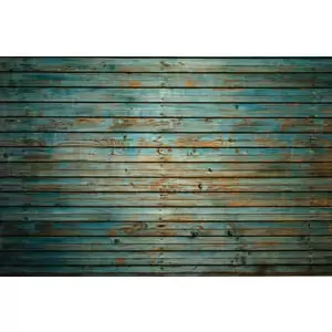 Origin Murals Rustic Wood Effect Blue Wall Mural - 3.5 x 2.8m