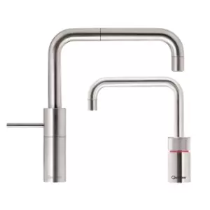 Quooker Nordic Square Stainless Steel Twin Taps