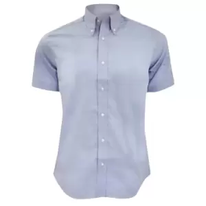 Kustom Kit Mens Short Sleeve Tailored Fit Premium Oxford Shirt (18inch) (Light Blue)